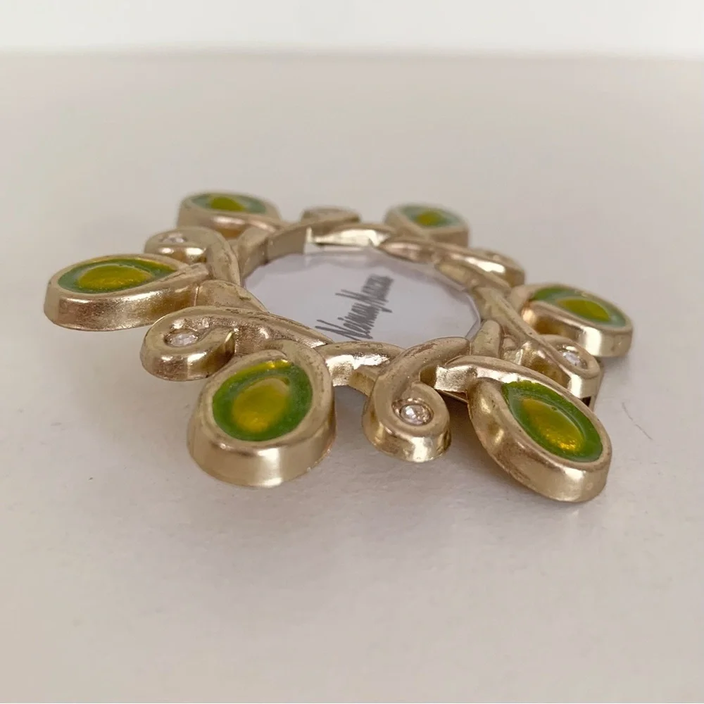 Jay strongwater crystal and enamel frame pin